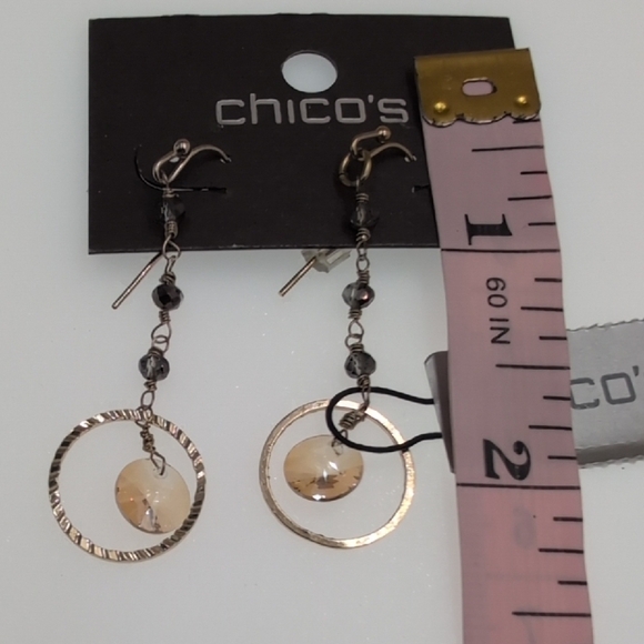 Chico's Gold and Silver Dangle Earrings - Picture 4 of 4
